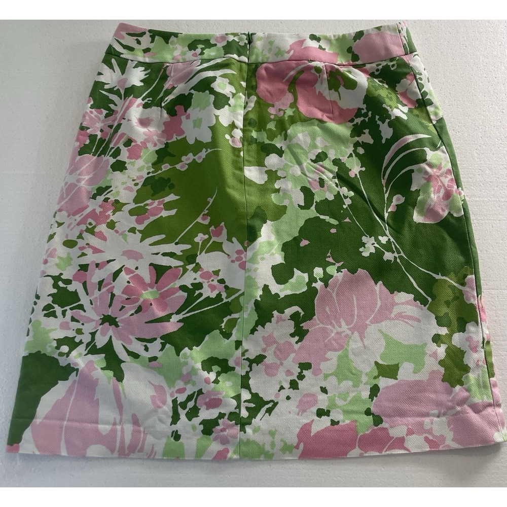 TALBOTS Pink & Green Floral A-Line Skirt Women's Size 12